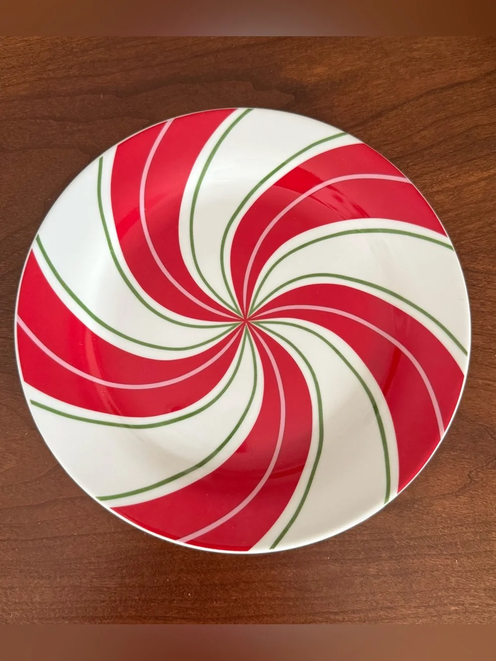 Vintage 2003 Target Home Candy Cane Swirl Christmas 9” Salad Plate